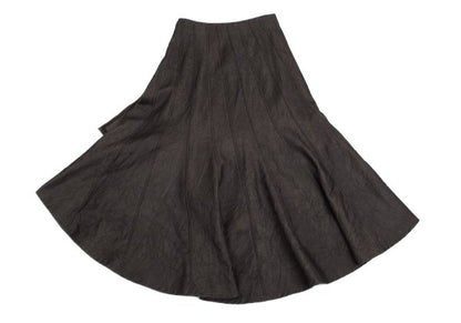 GRACE CONTINENTAL Cotton Poly Wrinkled Skirt Brown Size 36