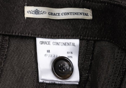 GRACE CONTINENTAL Cotton Poly Wrinkled Skirt Brown Size 36