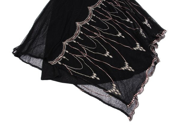 GRACE CLASS Lame Embroidered Layered Skirt Black Size 36