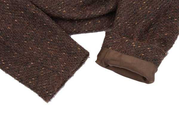 LANVIN Gathered Tweed Pullover Jacket Brown Size 40