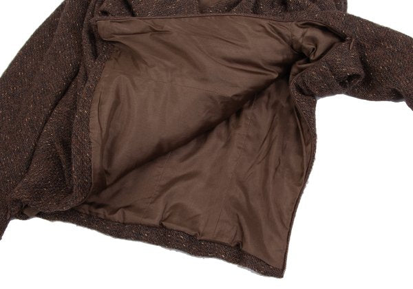 LANVIN Gathered Tweed Pullover Jacket Brown Size 40