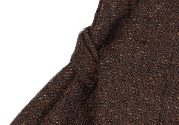 LANVIN Gathered Tweed Pullover Jacket Brown Size 40