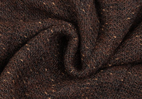 LANVIN Gathered Tweed Pullover Jacket Brown Size 40