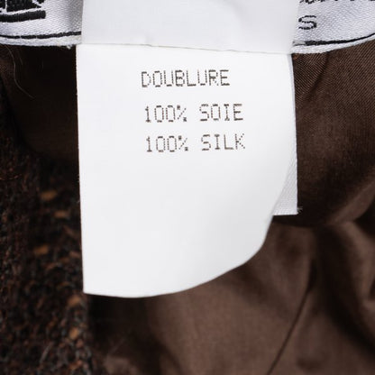 LANVIN Gathered Tweed Pullover Jacket Brown Size 40
