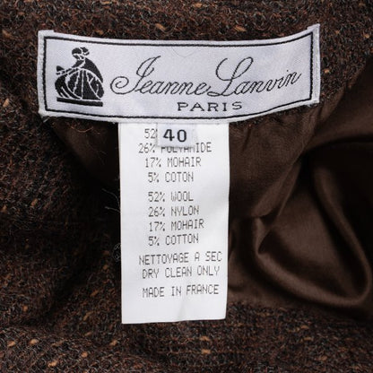 LANVIN Gathered Tweed Pullover Jacket Brown Size 40
