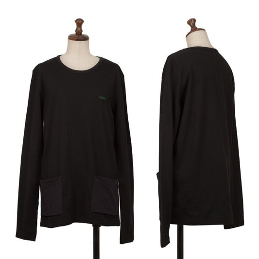 Y's Gipsy Logo Patch Cotton Long Sleeve Tee Black Size 3