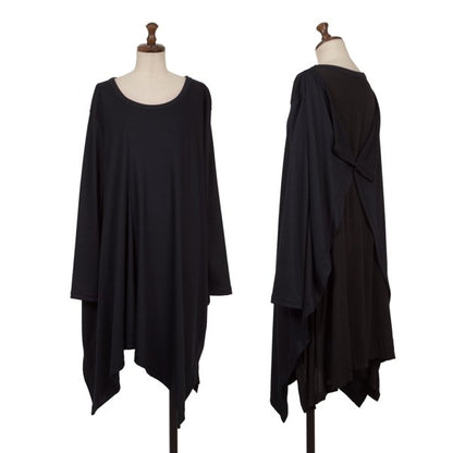 Y's Wool Back Mixed Material Tunic Blouse Size 2