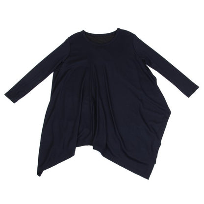 Y's Wool Back Mixed Material Tunic Blouse Size 2