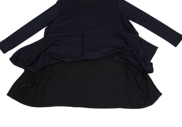 Y's Wool Back Mixed Material Tunic Blouse Size 2