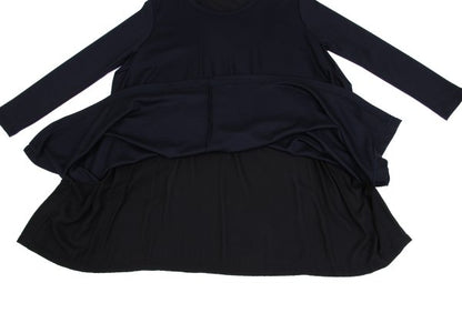 Y's Wool Back Mixed Material Tunic Blouse Size 2