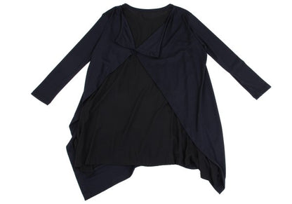 Y's Wool Back Mixed Material Tunic Blouse Size 2
