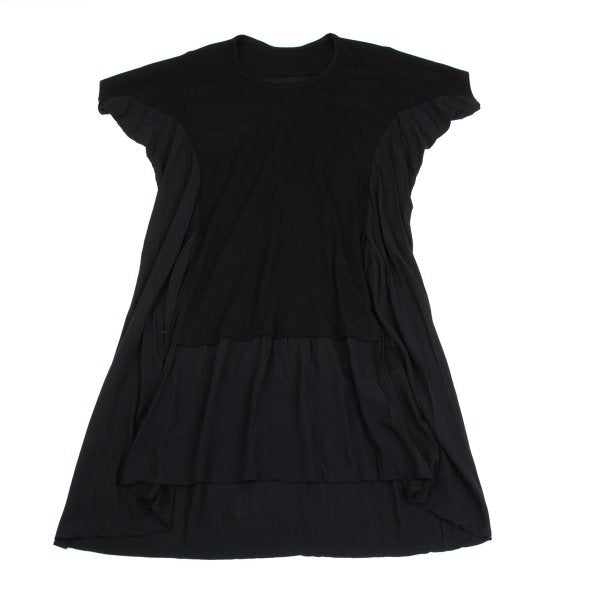 Y's Wool Rayon Panel Short Sleeve Dress Black Size 2