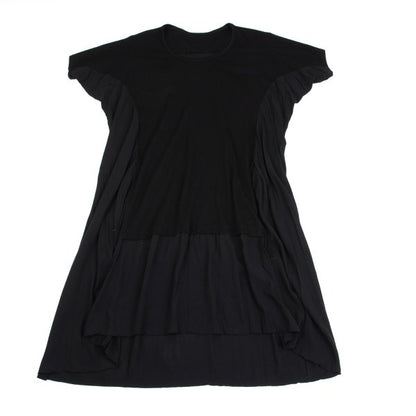 Y's Wool Rayon Panel Short Sleeve Dress Black Size 2