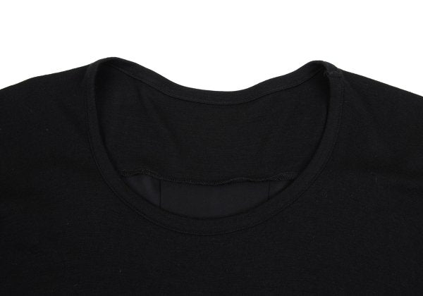 Y's Wool Rayon Panel Short Sleeve Dress Black Size 2