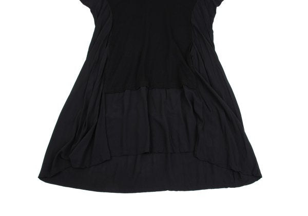 Y's Wool Rayon Panel Short Sleeve Dress Black Size 2