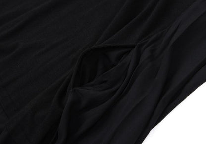 Y's Wool Rayon Panel Short Sleeve Dress Black Size 2