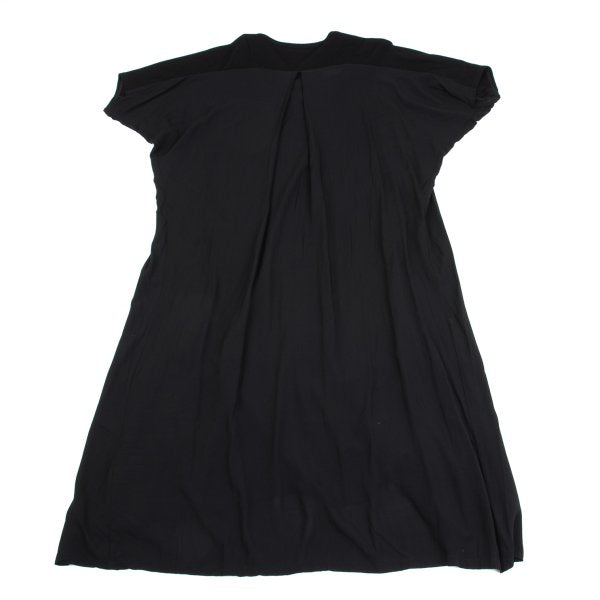 Y's Wool Rayon Panel Short Sleeve Dress Black Size 2