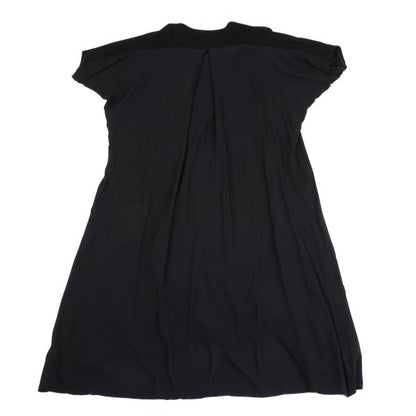 Y's Wool Rayon Panel Short Sleeve Dress Black Size 2