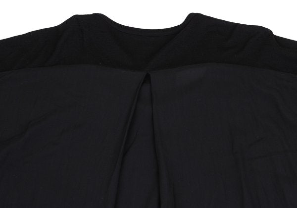 Y's Wool Rayon Panel Short Sleeve Dress Black Size 2
