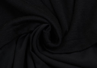Y's Wool Rayon Panel Short Sleeve Dress Black Size 2