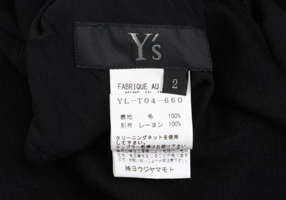 Y's Wool Rayon Panel Short Sleeve Dress Black Size 2