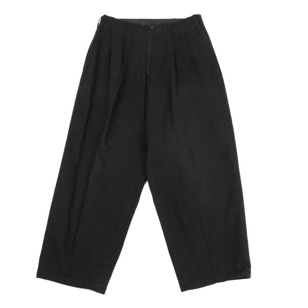 Y's for men Cotton Pinstripe 2-Tuck Pants Charcoal Size M