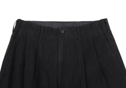Y's for men Cotton Pinstripe 2-Tuck Pants Charcoal Size M