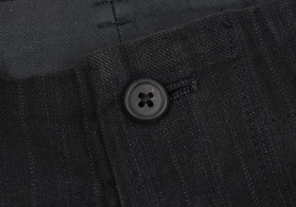 Y's for men Cotton Pinstripe 2-Tuck Pants Charcoal Size M
