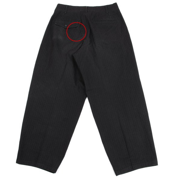 Y's for men Cotton Pinstripe 2-Tuck Pants Charcoal Size M