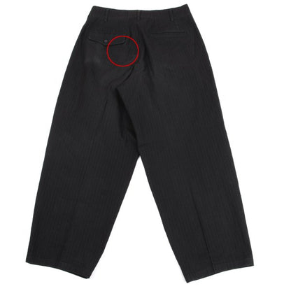Y's for men Cotton Pinstripe 2-Tuck Pants Charcoal Size M