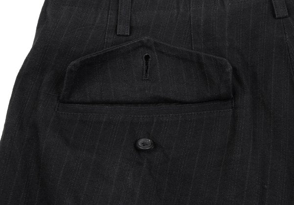 Y's for men Cotton Pinstripe 2-Tuck Pants Charcoal Size M