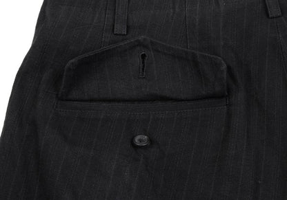 Y's for men Cotton Pinstripe 2-Tuck Pants Charcoal Size M