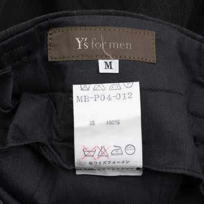 Y's for men Cotton Pinstripe 2-Tuck Pants Charcoal Size M