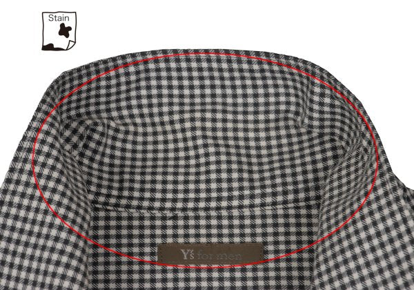 Y's for men Plaid Mixed Material Panel Shirt Black Size M