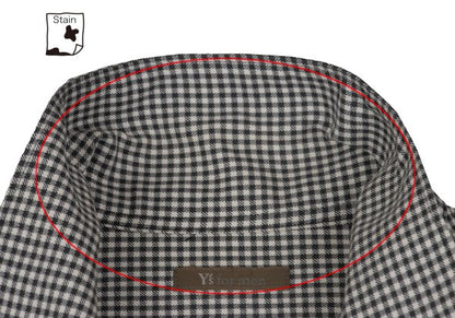 Y's for men Plaid Mixed Material Panel Shirt Black Size M