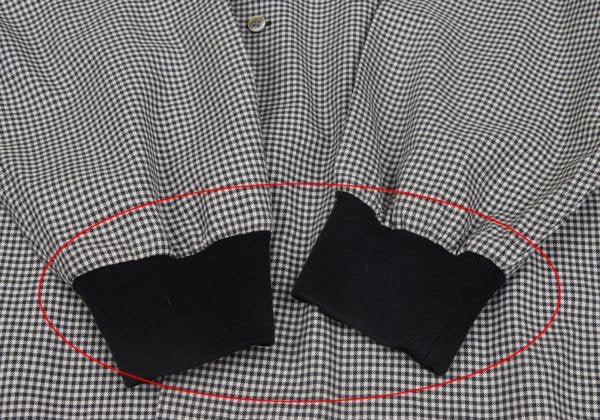 Y's for men Plaid Mixed Material Panel Shirt Black Size M