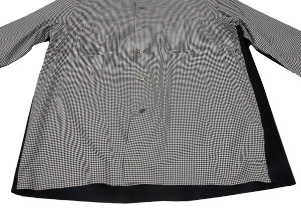 Y's for men Plaid Mixed Material Panel Shirt Black Size M