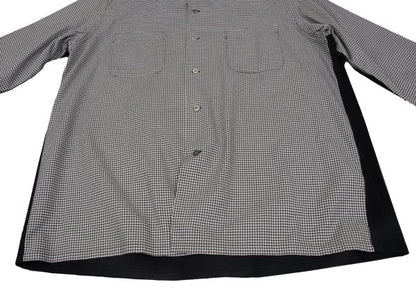 Y's for men Plaid Mixed Material Panel Shirt Black Size M