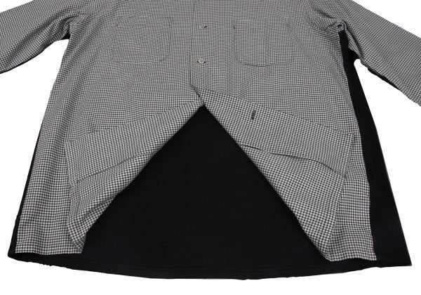 Y's for men Plaid Mixed Material Panel Shirt Black Size M