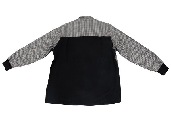 Y's for men Plaid Mixed Material Panel Shirt Black Size M