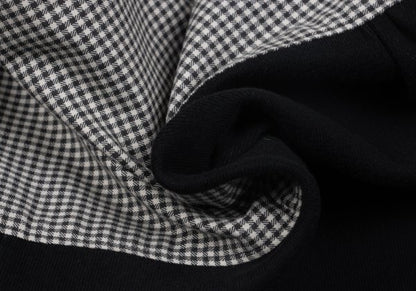 Y's for men Plaid Mixed Material Panel Shirt Black Size M