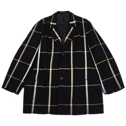 Yohji Yamamoto POUR HOMME Navy Brushed Plaid Jacket Size 3