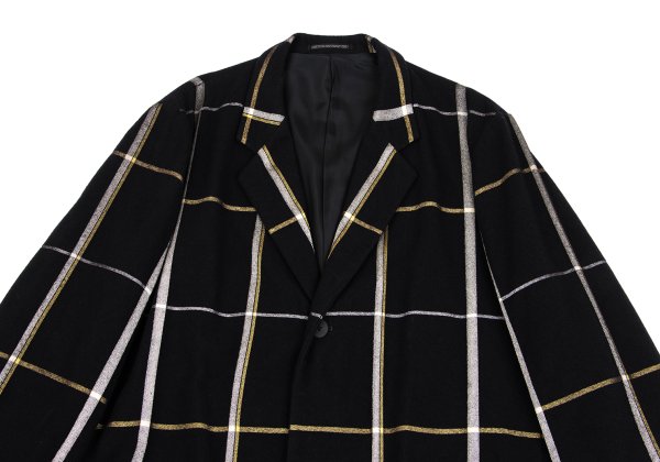 Yohji Yamamoto POUR HOMME Navy Brushed Plaid Jacket Size 3