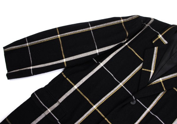 Yohji Yamamoto POUR HOMME Navy Brushed Plaid Jacket Size 3