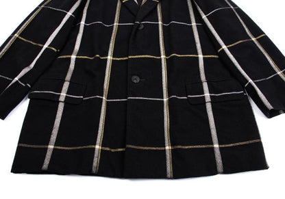 Yohji Yamamoto POUR HOMME Navy Brushed Plaid Jacket Size 3