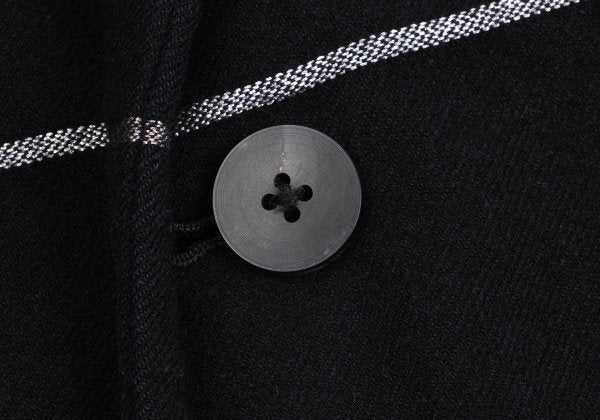 Yohji Yamamoto POUR HOMME Navy Brushed Plaid Jacket Size 3