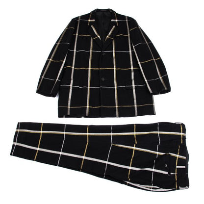 Yohji Yamamoto POUR HOMME Navy Brushed Plaid Jacket Size 3
