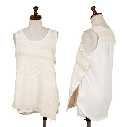 Y's Asymmetrical Layered Tank Top Off-White Size 1