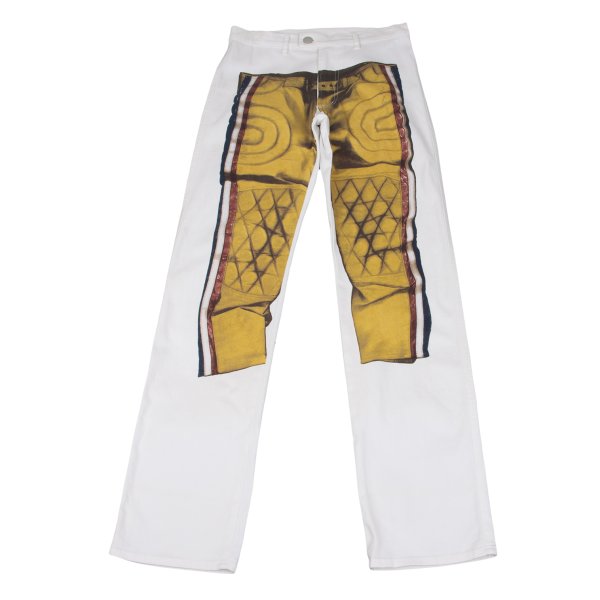 GAULTIER JEAN'S Trompe L'oeil Stretch Jeans White Size 48