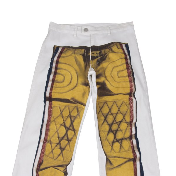 GAULTIER JEAN'S Trompe L'oeil Stretch Jeans White Size 48